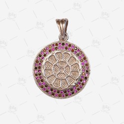 Multi Colour Mother and Sri Aurobindo Double sided Pendant