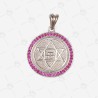 Multi Colour Mother and Sri Aurobindo Double sided Pendant